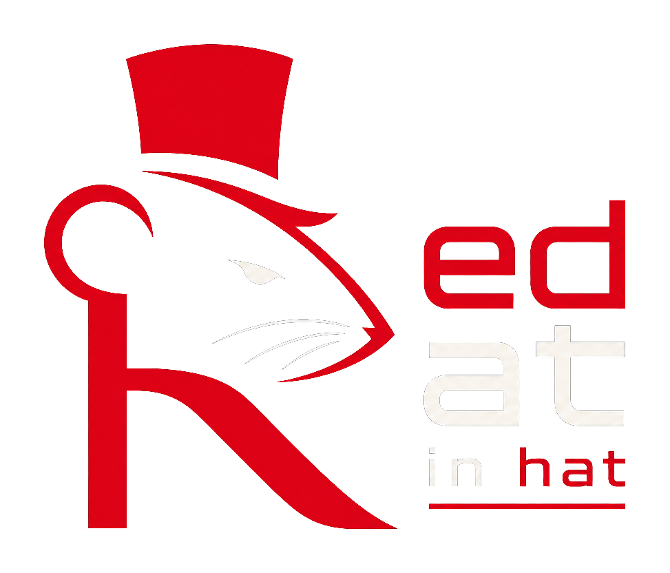 Red Rat in Hat full logo