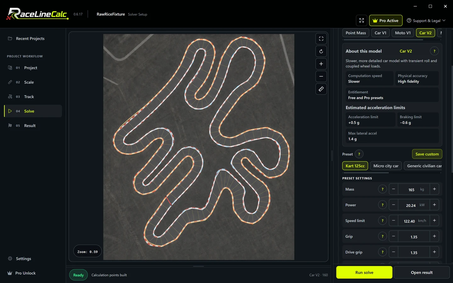 Car model parameters — RaceLineCalc