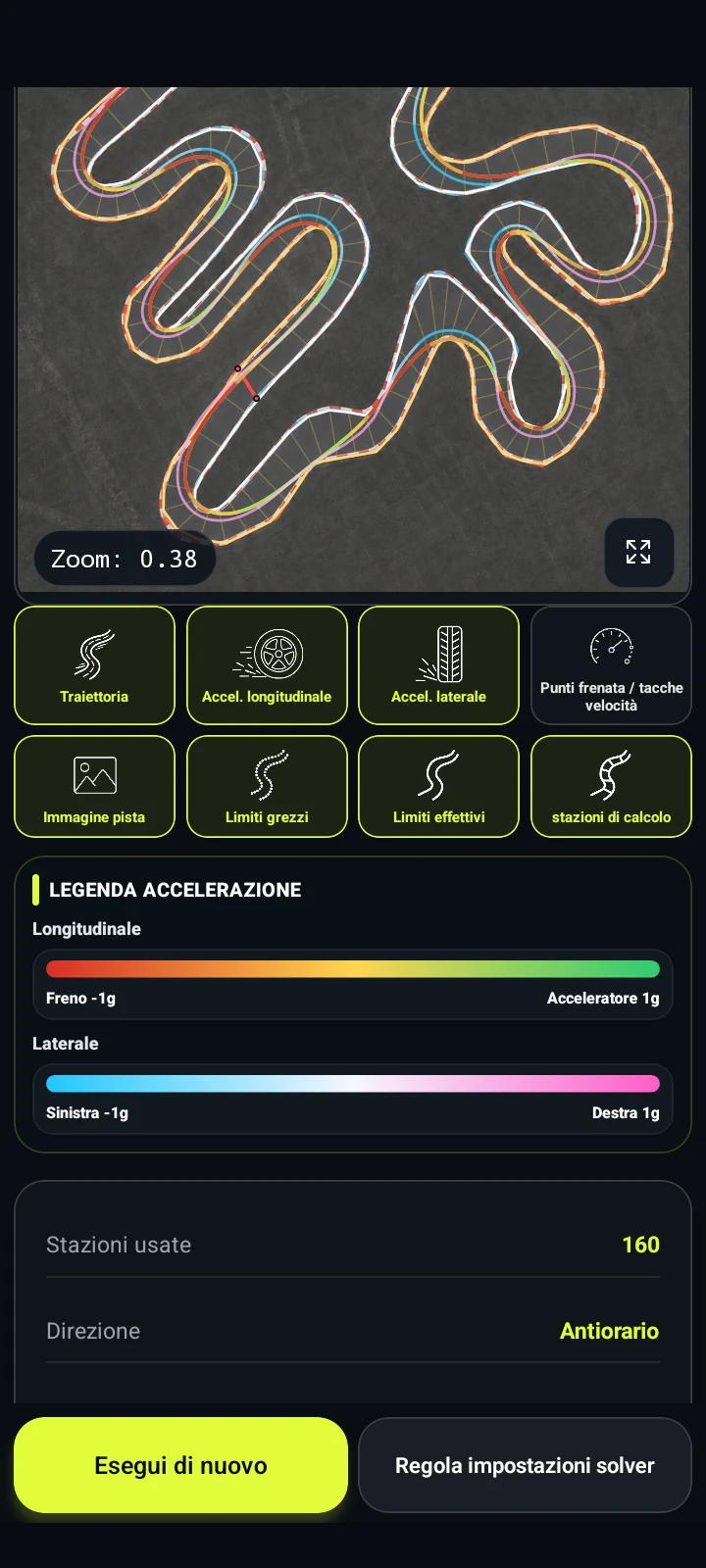 Livelli accelerazione - RaceLineCalc
