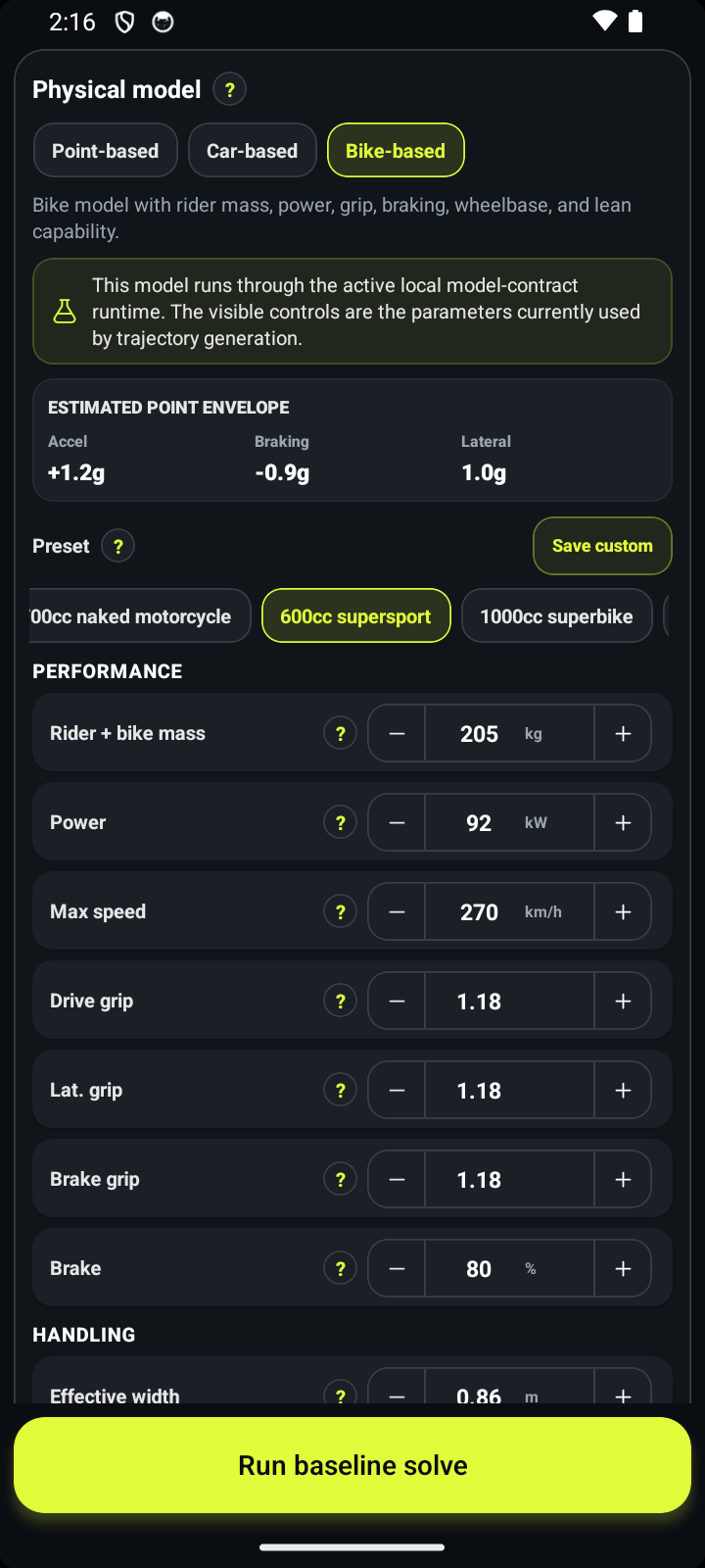 RaceLineCalc track editor screen